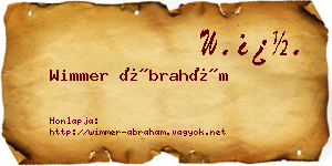 Wimmer Ábrahám névjegykártya
